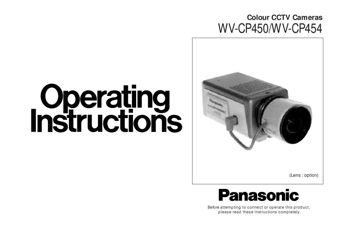 Mode d'emploi PANASONIC WV-CP450