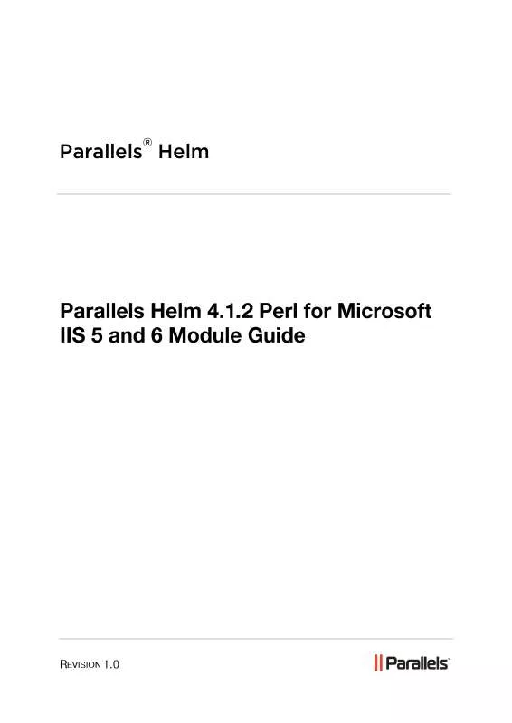 Mode d'emploi PARALLELS HELM 4.1.2 PERL