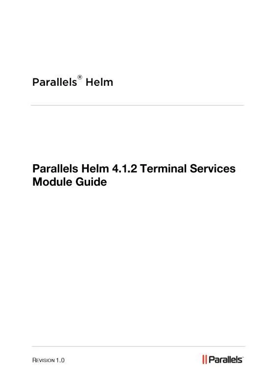 Mode d'emploi PARALLELS HELM 4.1.2 TERMINAL SERVICES