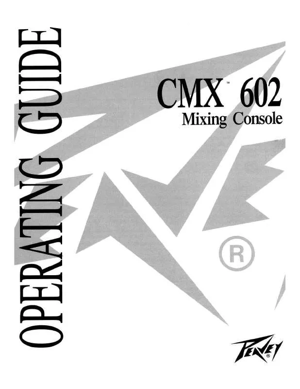 Mode d'emploi PEAVEY CMX 602