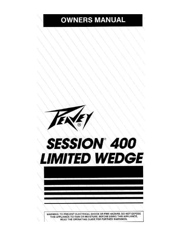 Mode d'emploi PEAVEY SESSION 400 LIMITED WEDGE