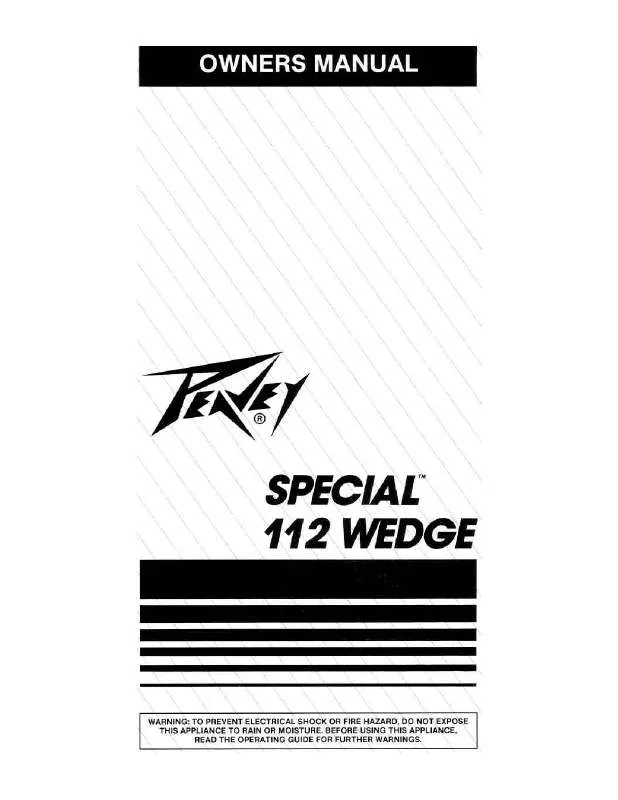 Mode d'emploi PEAVEY SPECIAL 112 WEDGE