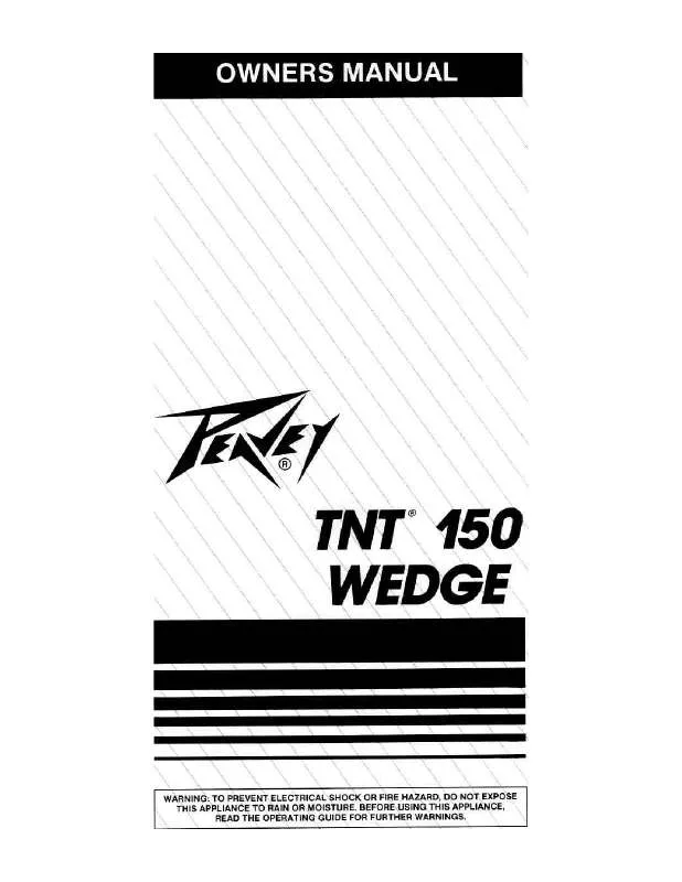 Mode d'emploi PEAVEY TNT 150 WEDGE