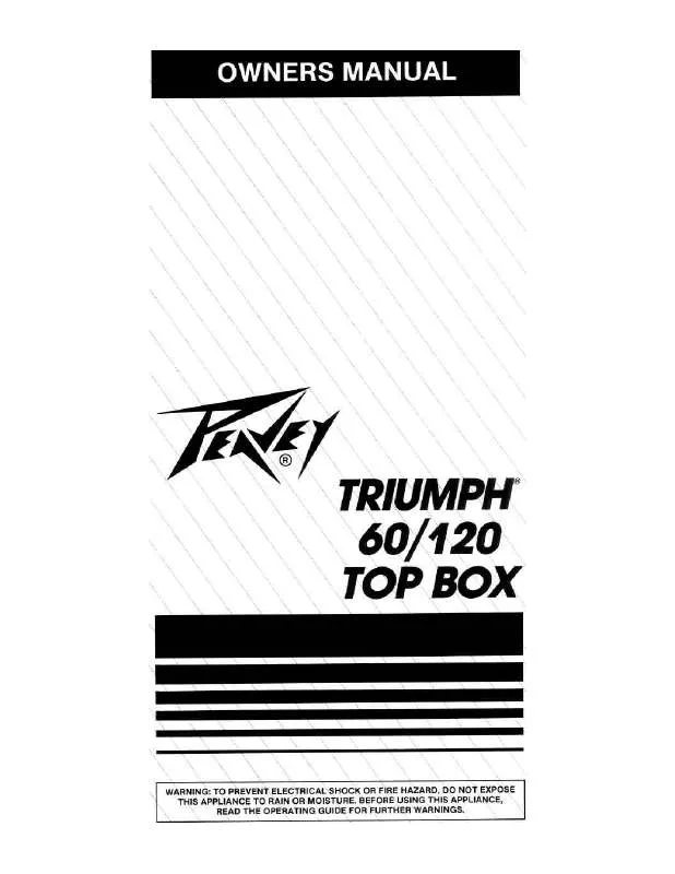 Mode d'emploi PEAVEY TRIUMPH 60 TOP BOX