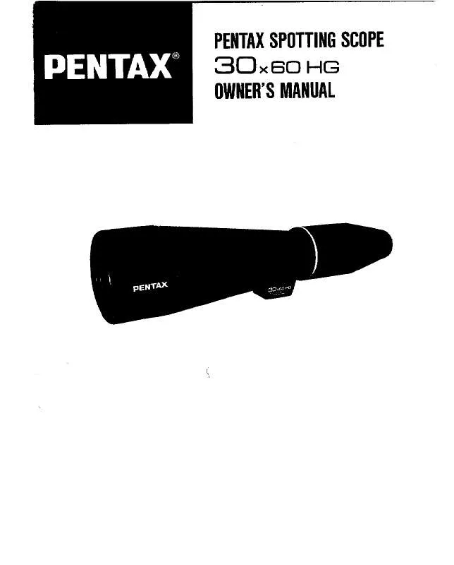 Mode d'emploi PENTAX 30X60 HG SPOTTING SCOPE