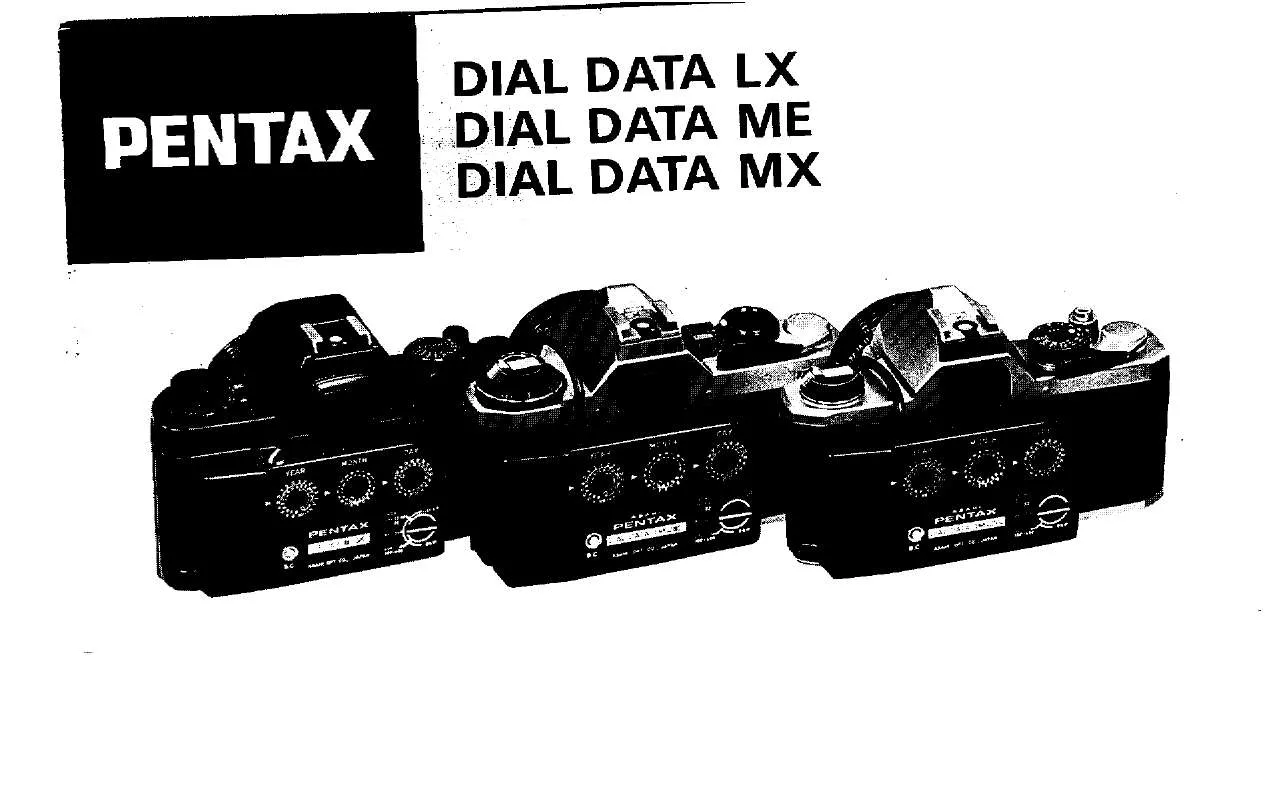 Mode d'emploi PENTAX DIAL DATA LX, ME, MX