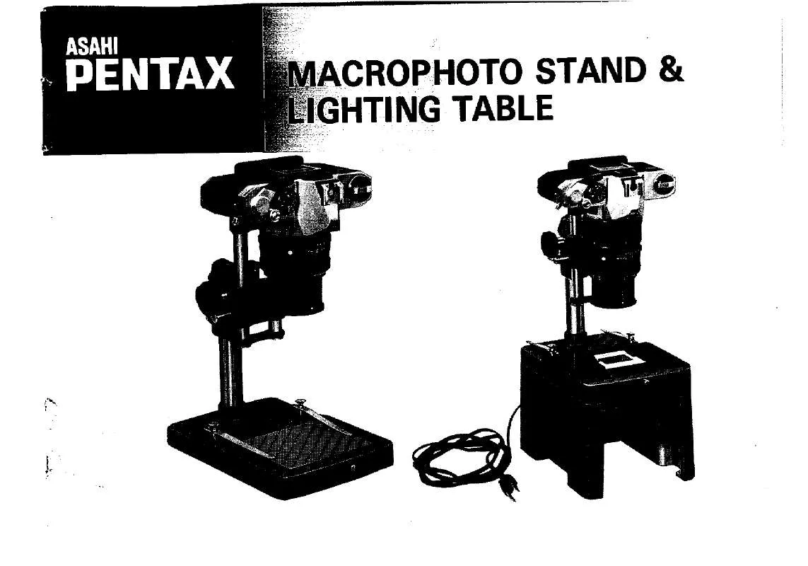 Mode d'emploi PENTAX MACROPHOTO STAND & LIGHTING TABLE
