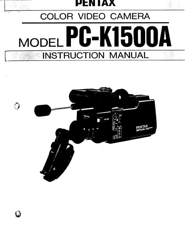 Mode d'emploi PENTAX PC-K1500A CAMCORDER