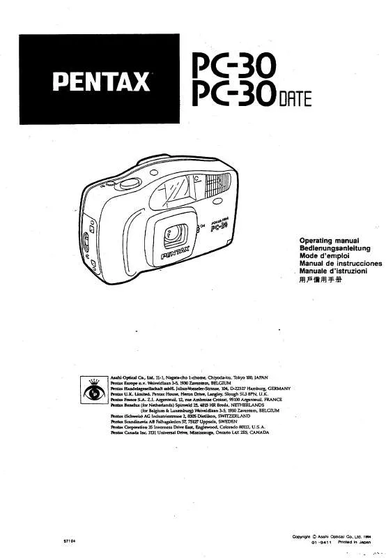 Mode d'emploi PENTAX PC30