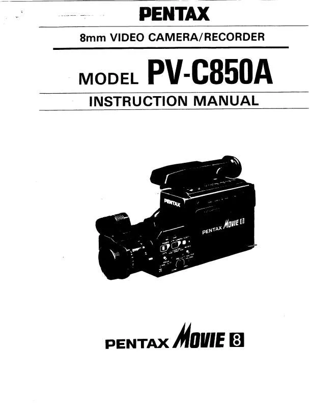 Mode d'emploi PENTAX PV-C850A
