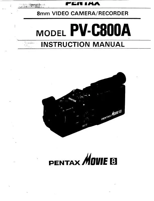 Mode d'emploi PENTAX PVC800A