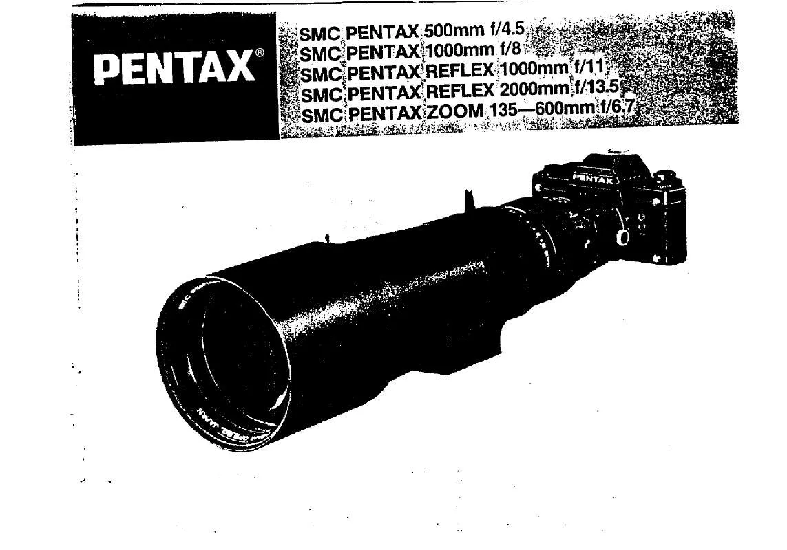 Mode d'emploi PENTAX SMC ZOOM 135-600MM F6.7
