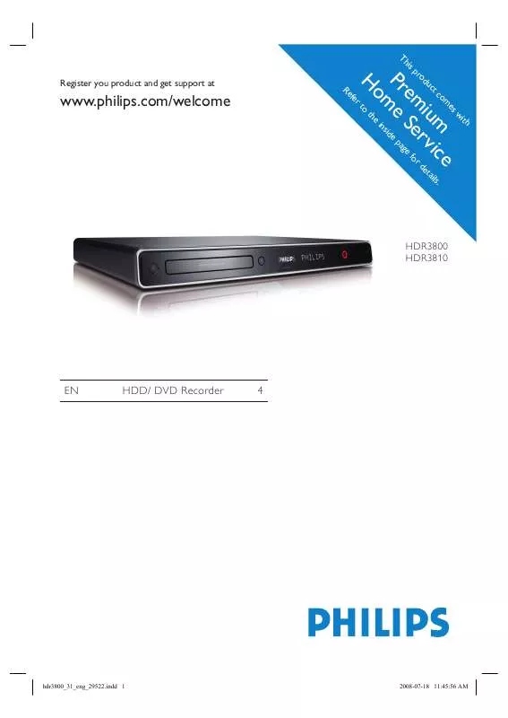 Mode d'emploi PHILIPS HDR3810