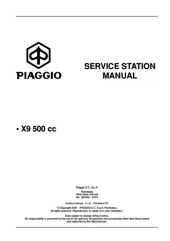 Mode d'emploi PIAGGIO X9