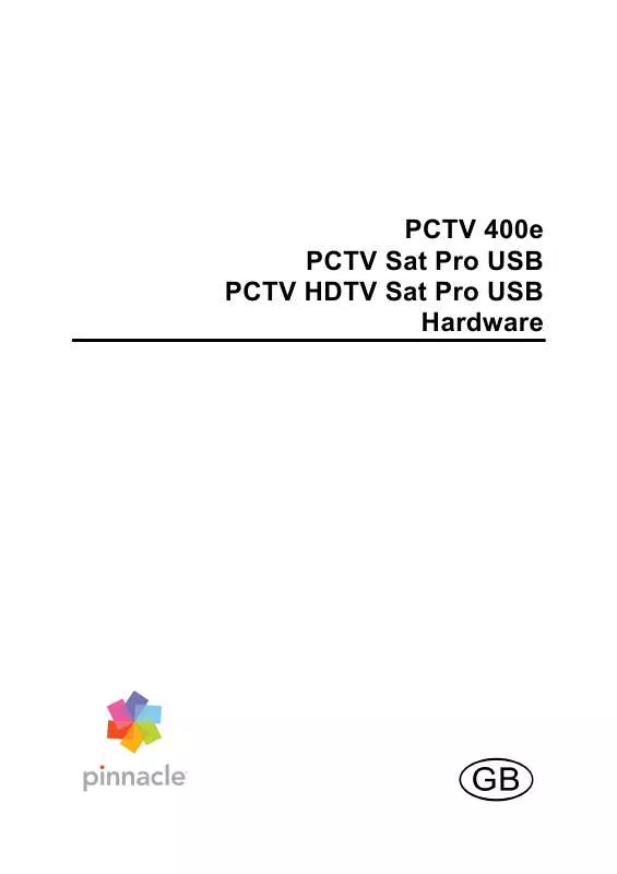 Mode d'emploi PINNACLE PCTV 400E