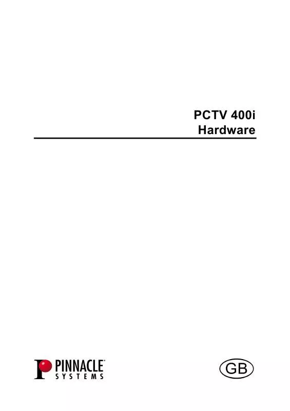 Mode d'emploi PINNACLE PCTV 400I