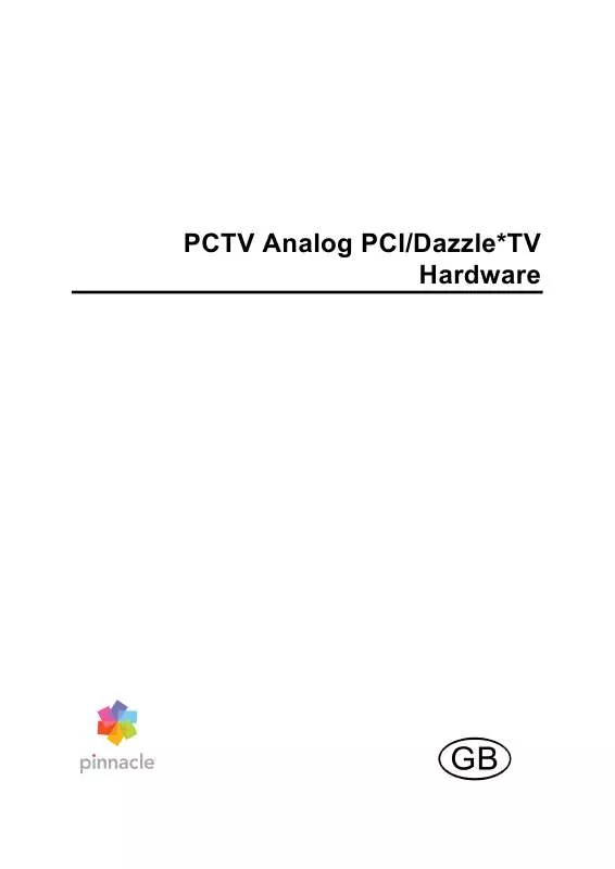 Mode d'emploi PINNACLE PCTV 40I