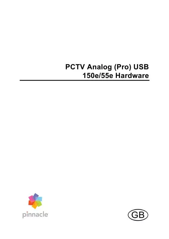 Mode d'emploi PINNACLE PCTV ANALOG PRO USB
