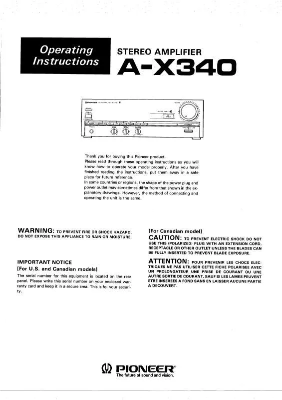 Mode d'emploi PIONEER A-X340