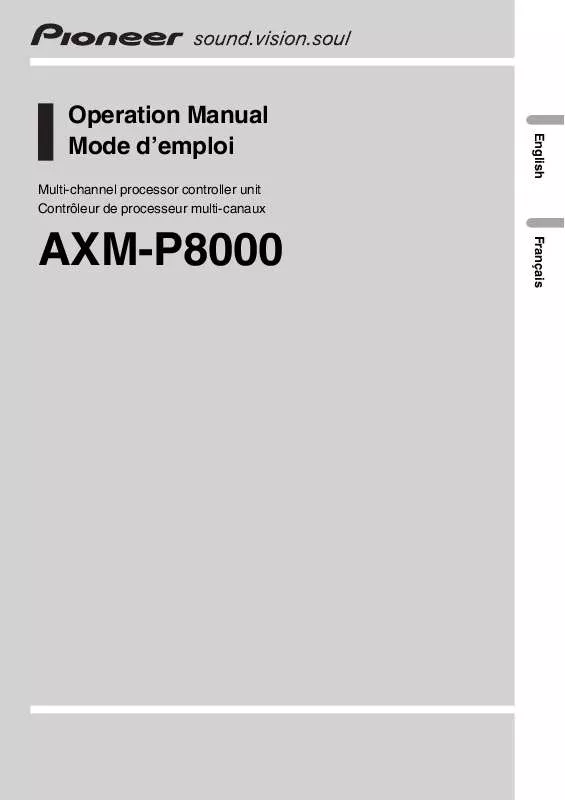 Mode d'emploi PIONEER AXM-P8000