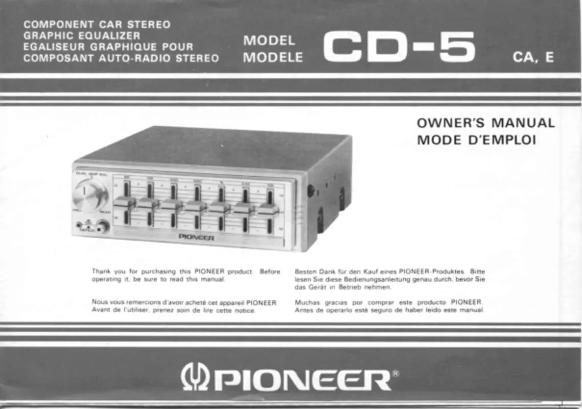 Mode d'emploi PIONEER CD-5
