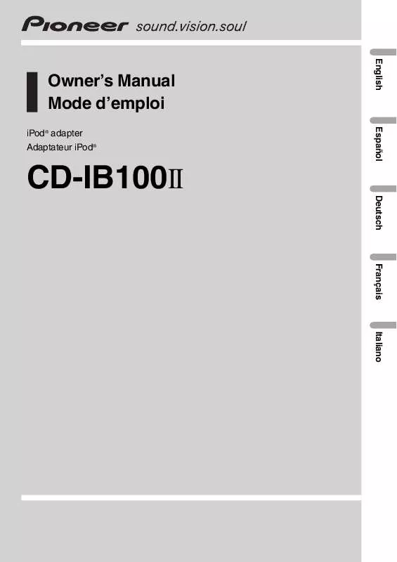 Mode d'emploi PIONEER CD-IB100 II
