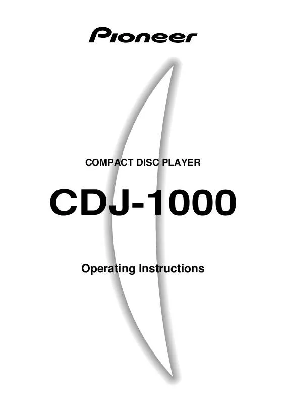 Mode d'emploi PIONEER CDJ-1000