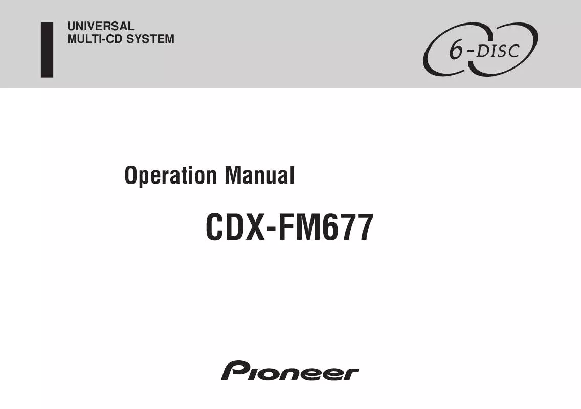 Mode d'emploi PIONEER CDX-FM677