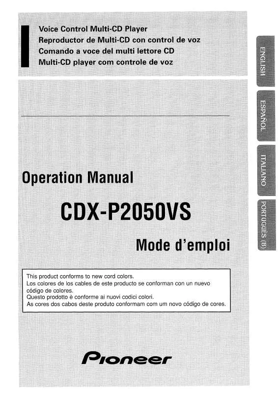 Mode d'emploi PIONEER CDX-P2050VS