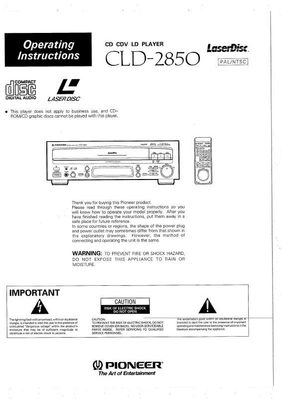 Mode d'emploi PIONEER CLD-2850