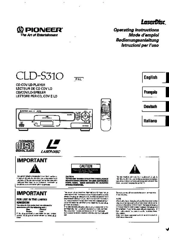 Mode d'emploi PIONEER CLD-S310