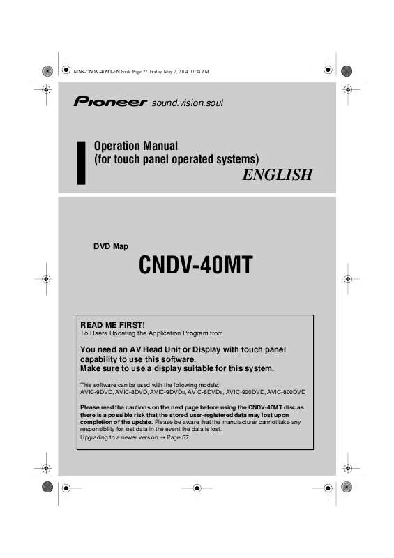 Mode d'emploi PIONEER CNDV-40MT