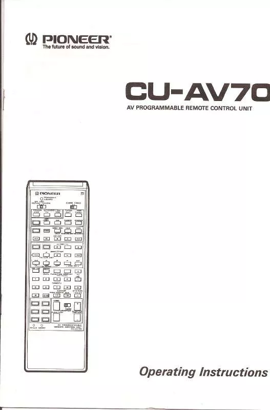 Mode d'emploi PIONEER CU-AV70