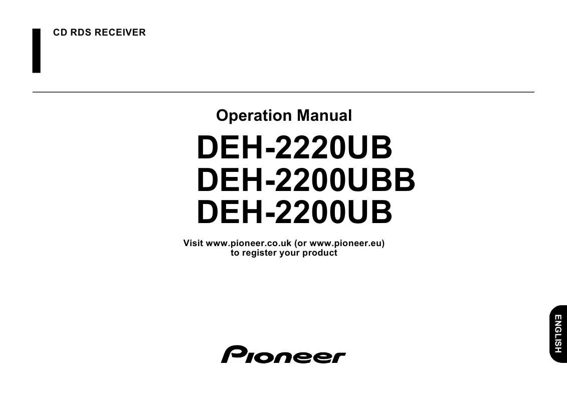 Mode d'emploi PIONEER DEH-2220UBB