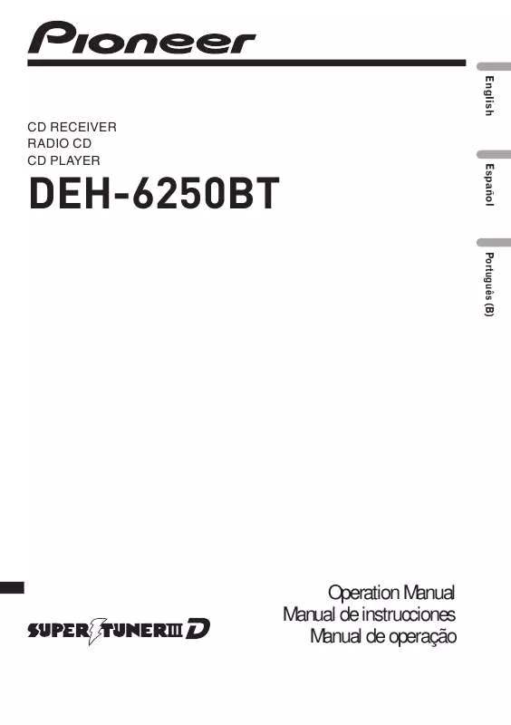Mode d'emploi PIONEER DEH-6250BT
