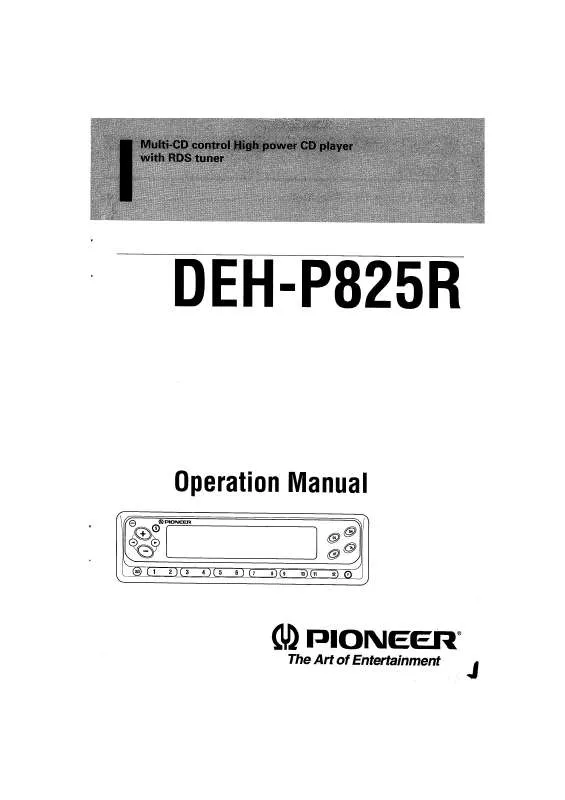 Mode d'emploi PIONEER DEH-P825R