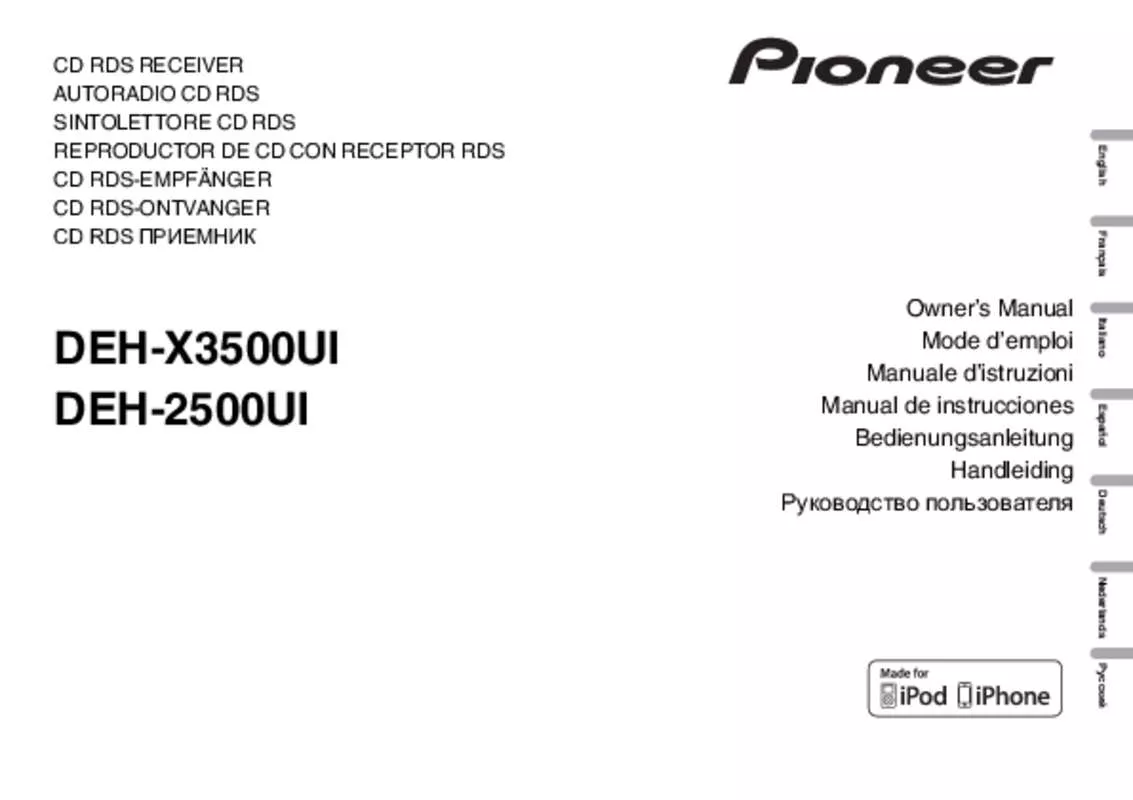 Mode d'emploi PIONEER DEH-X3500UI