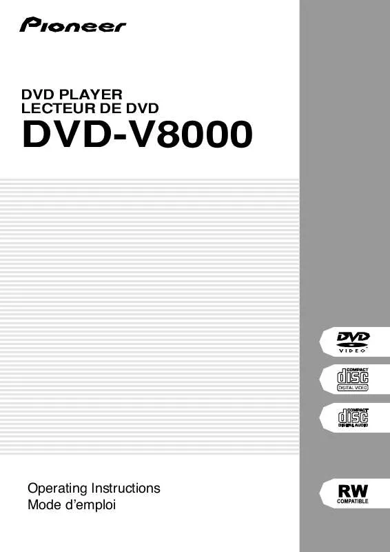 Mode d'emploi PIONEER DVD-V8000