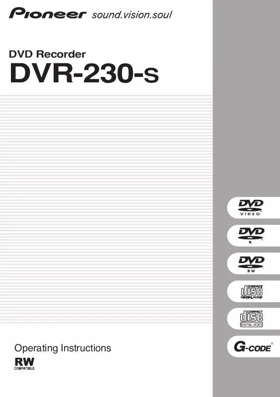 Mode d'emploi PIONEER DVR-230-S (CONTINENTAL)