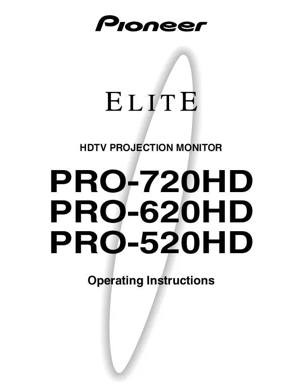 Mode d'emploi PIONEER ELITE PRO-720HD