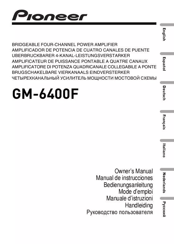 Mode d'emploi PIONEER GM-6400F