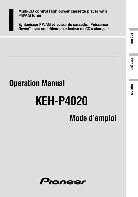 Mode d'emploi PIONEER KEH-P4020