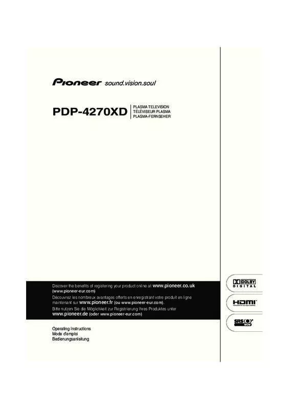 Mode d'emploi PIONEER PDP-4270XD,MV