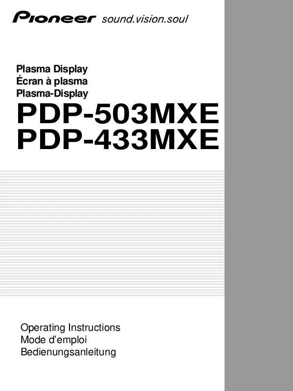 Mode d'emploi PIONEER PDP-433MXE