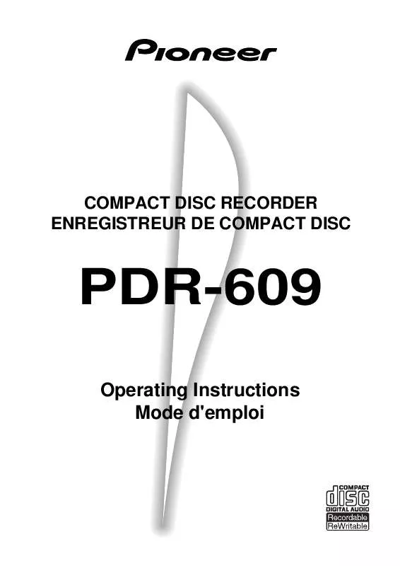 Mode d'emploi PIONEER PDR-609