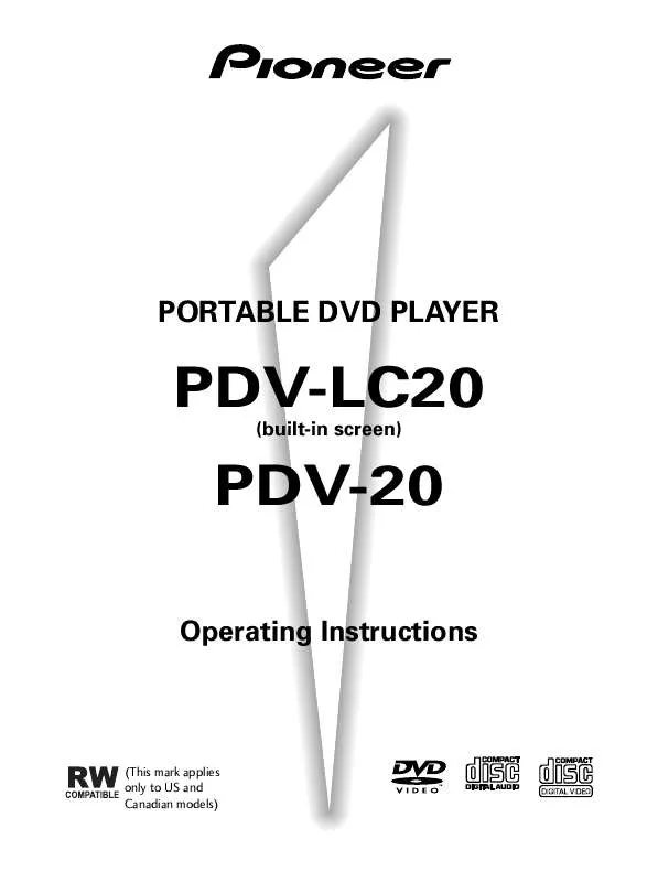 Mode d'emploi PIONEER PDV-20