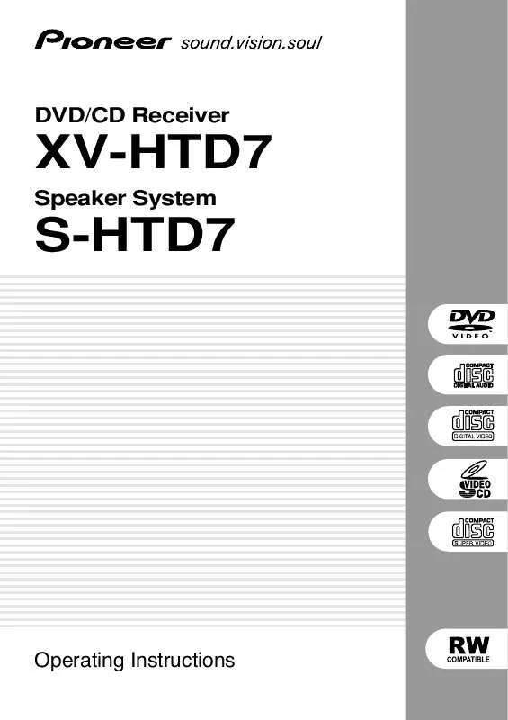 Mode d'emploi PIONEER S-HTD7