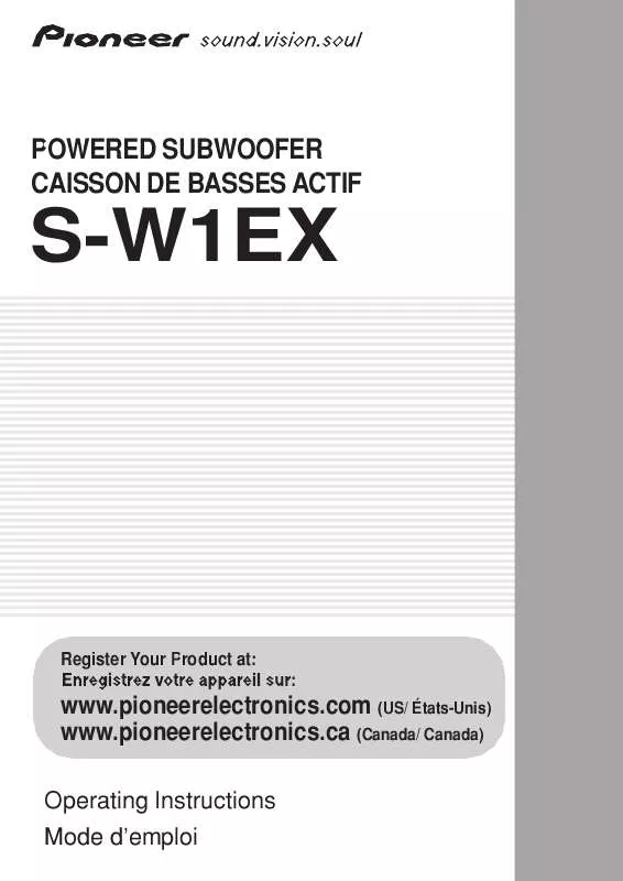 Mode d'emploi PIONEER S-W1EX