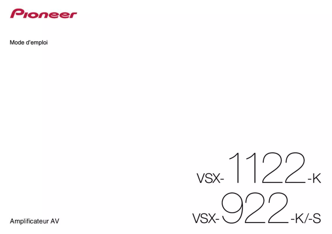 Mode d'emploi PIONEER VSX-1122