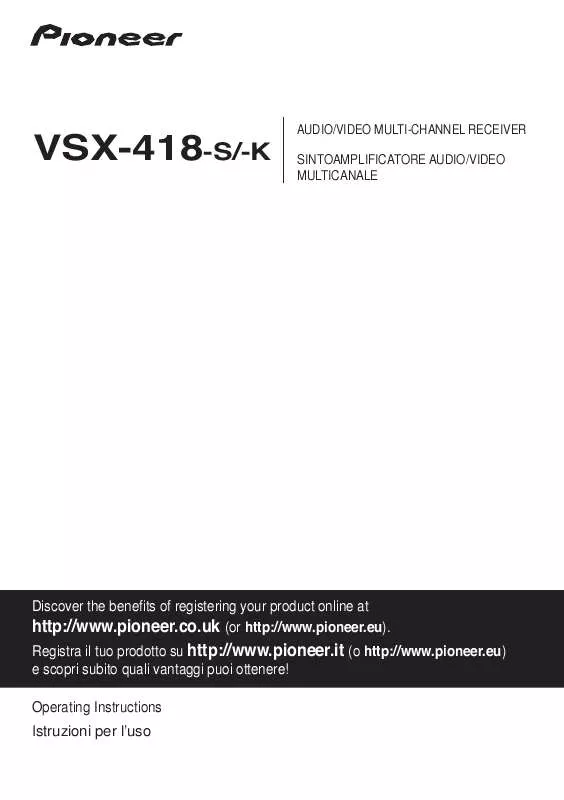 Mode d'emploi PIONEER VSX-418-K